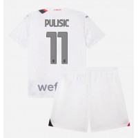 Billiga AC Milan Christian Pulisic #11 Barnkläder Borta fotbollskläder till baby 2023-24 Kortärmad (+ Korta byxor)
